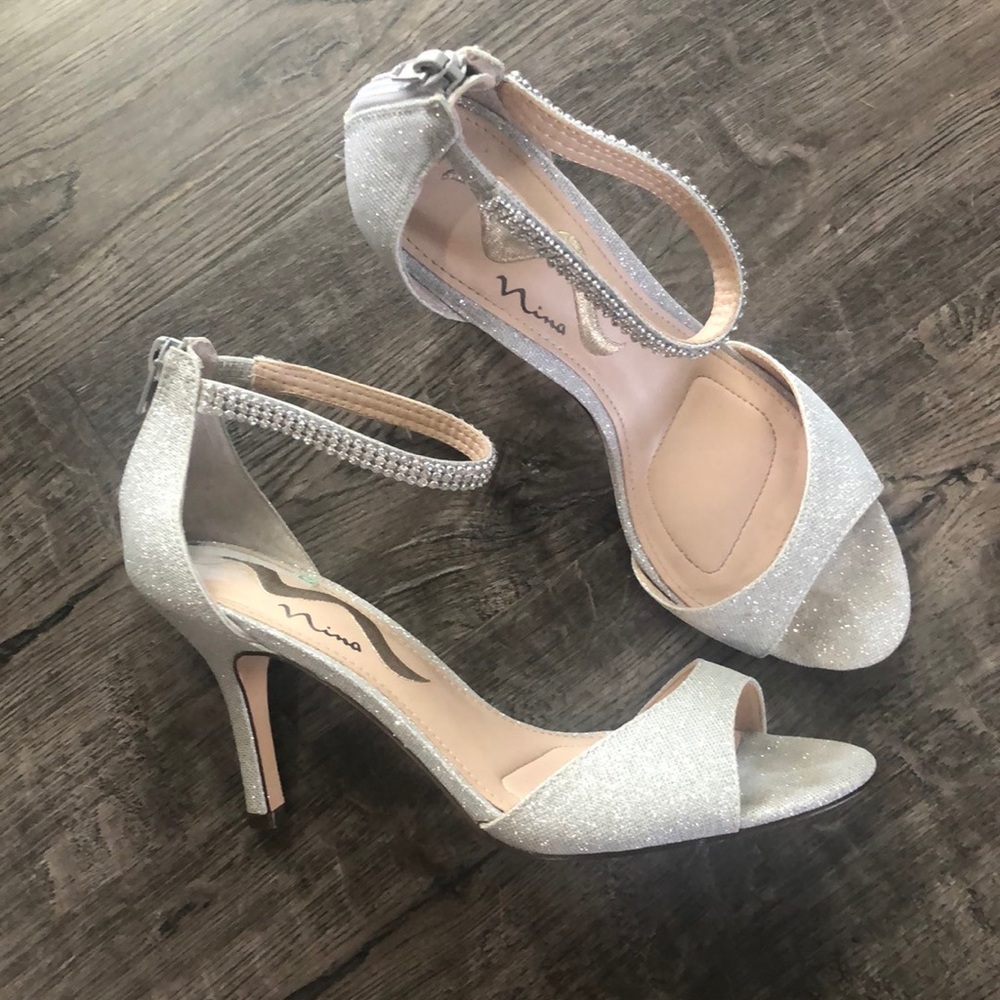 Silver dress shoes